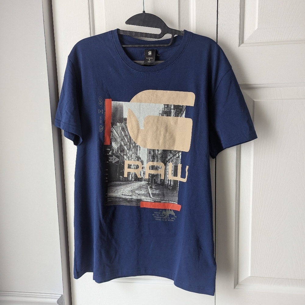 Men's medium blue gstar city graphic t-shirt